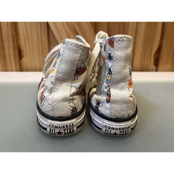 Converse Chuck Taylor All Star Hi Top Sneakers White Insect 670704F Youth 13 - Picture 4 of 9